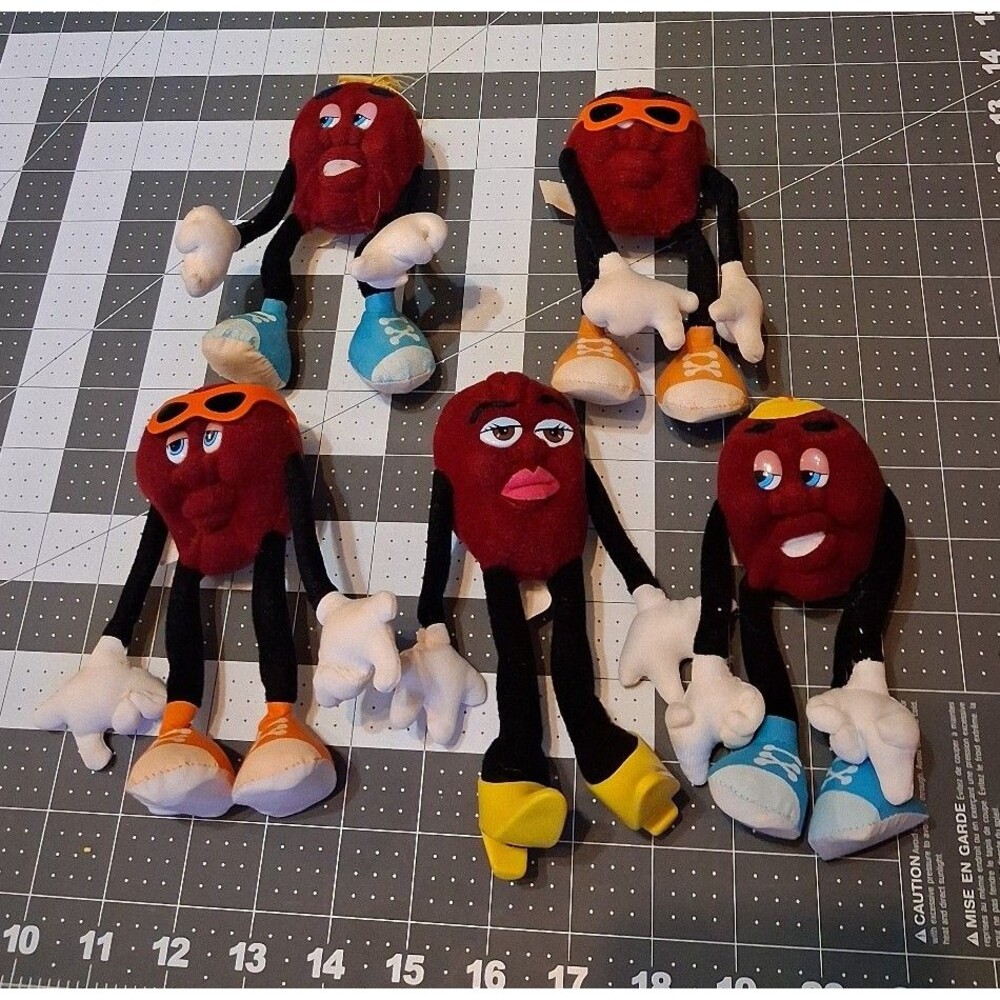 Vintage Applause California Raisin Plush Figure lot